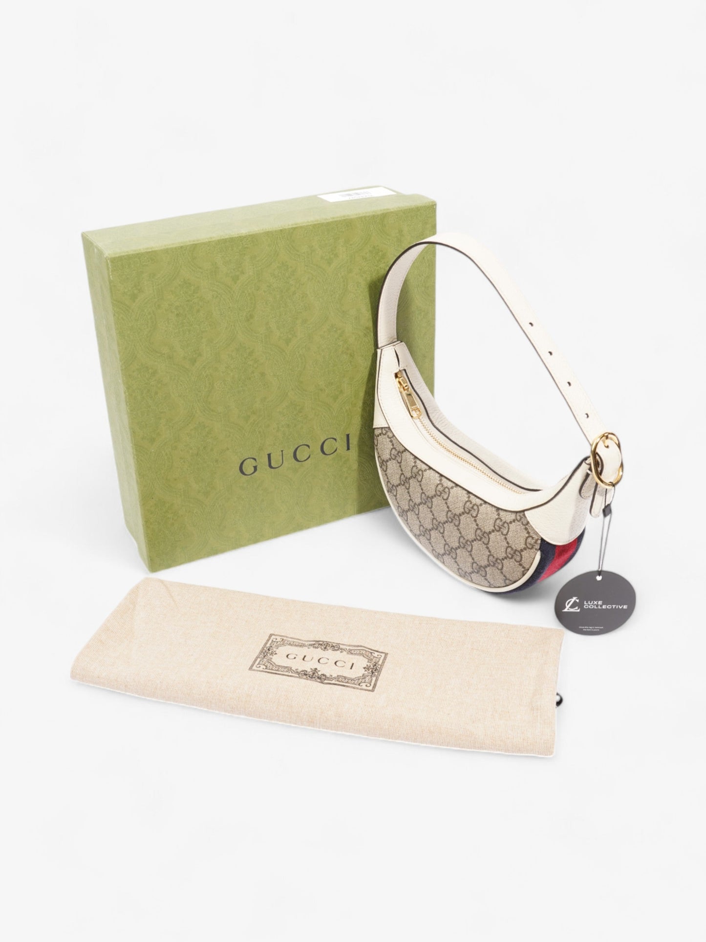 Gucci Ophidia GG Mini Bag Supreme / White Coated Canvas