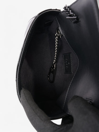 Gucci GG Marmont Black Patent Leather Super Mini