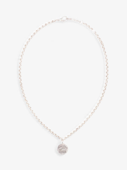 Gucci Logo Circle Necklace Silver Silver Sterling