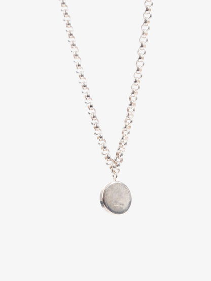 Gucci Logo Circle Necklace Silver Silver Sterling