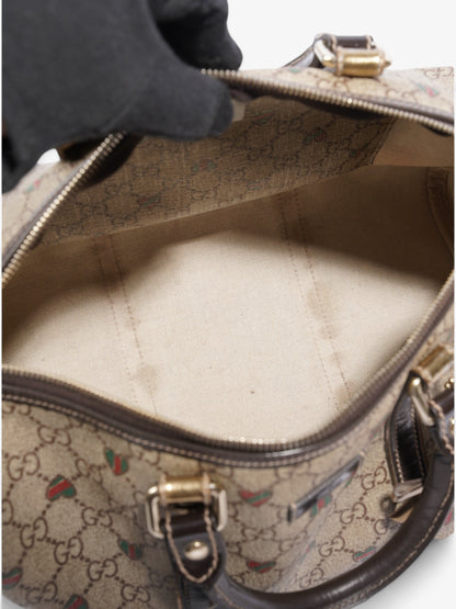 Gucci Boston Bag GG Supreme / Red / Green Coated Canvas