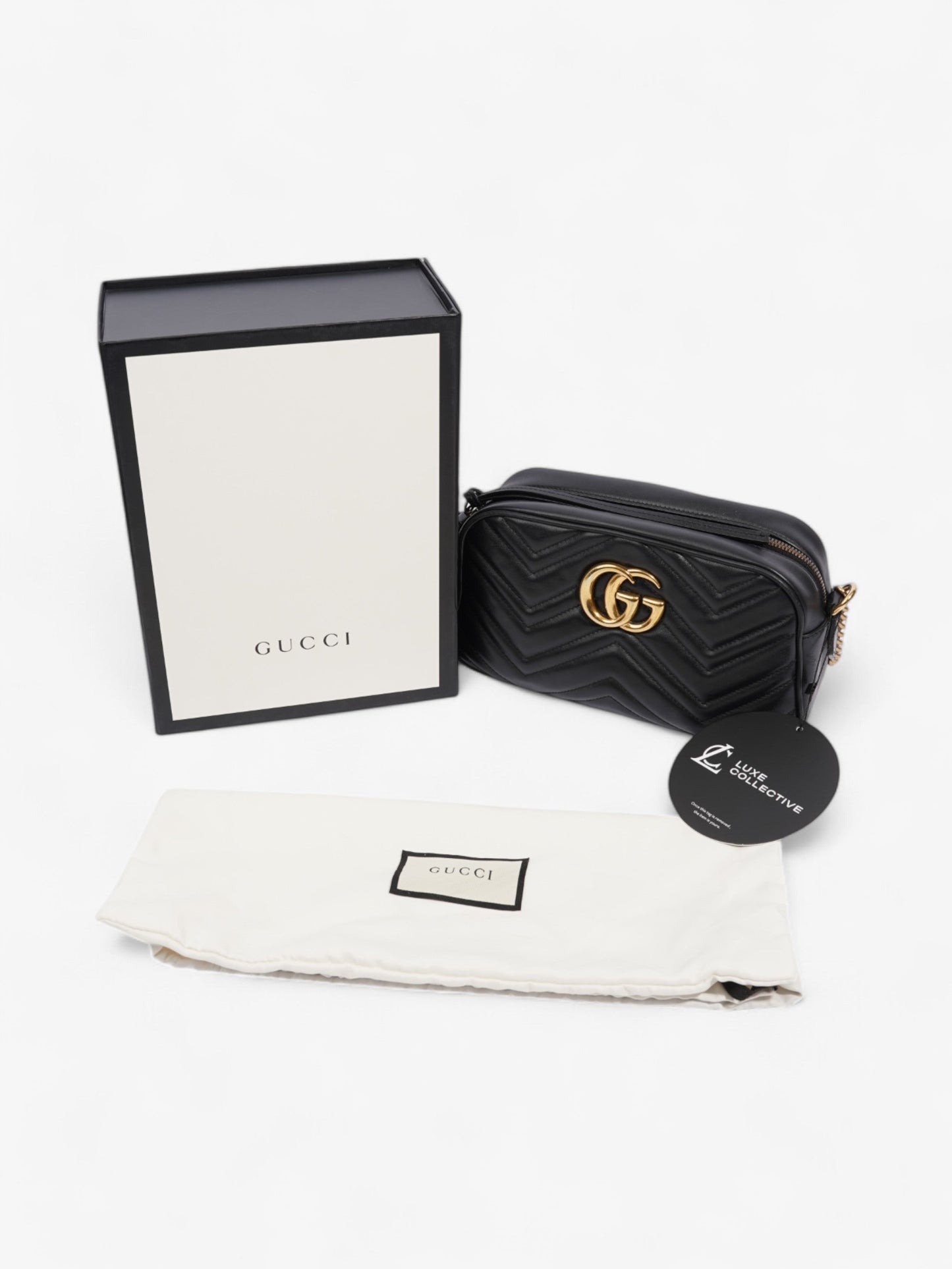 Gucci Marmont Black Matelasse Leather Small