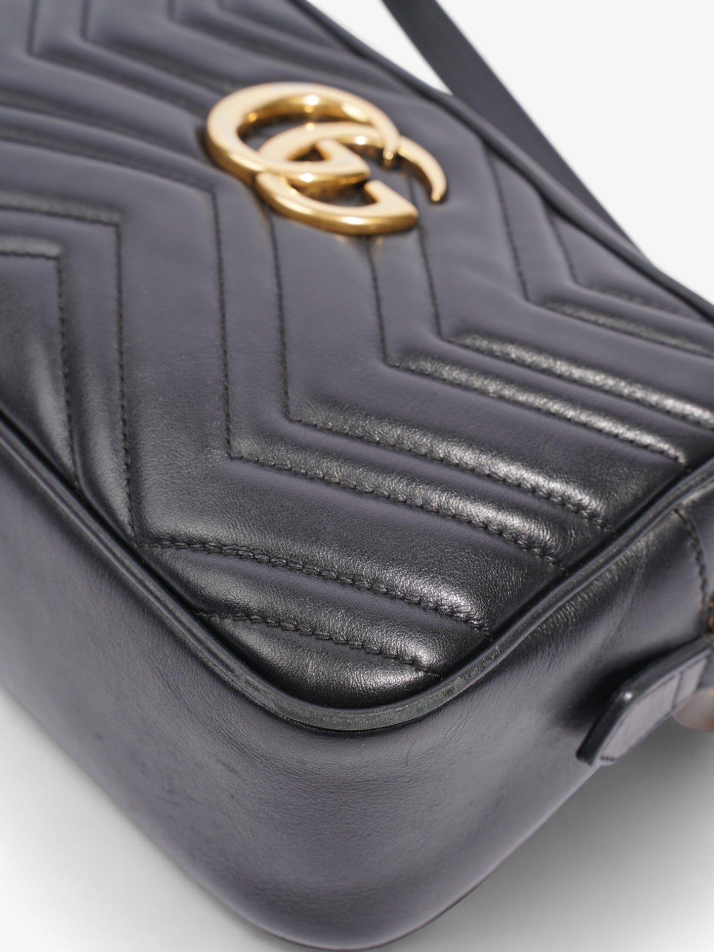 Gucci Marmont Black Matelasse Leather Small