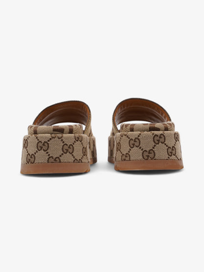 Gucci Angelina GG Platform Slides GG Supreme Canvas EU 38 UK 5