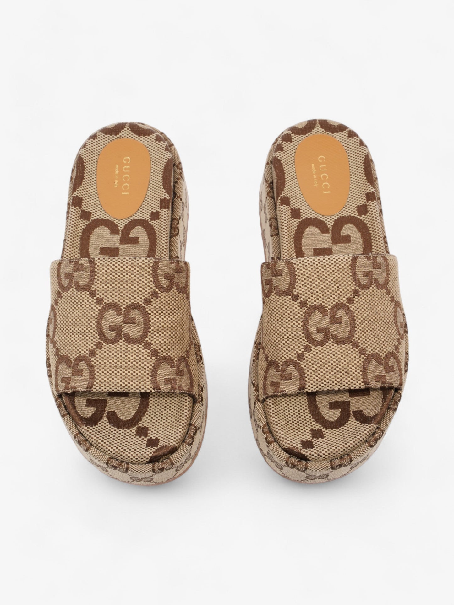 Gucci Angelina GG Platform Slides GG Supreme Canvas EU 38 UK 5