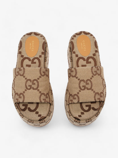 Gucci Angelina GG Platform Slides GG Supreme Canvas EU 38 UK 5