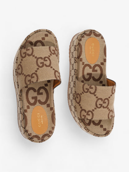 Gucci Angelina GG Platform Slides GG Supreme Canvas EU 38 UK 5