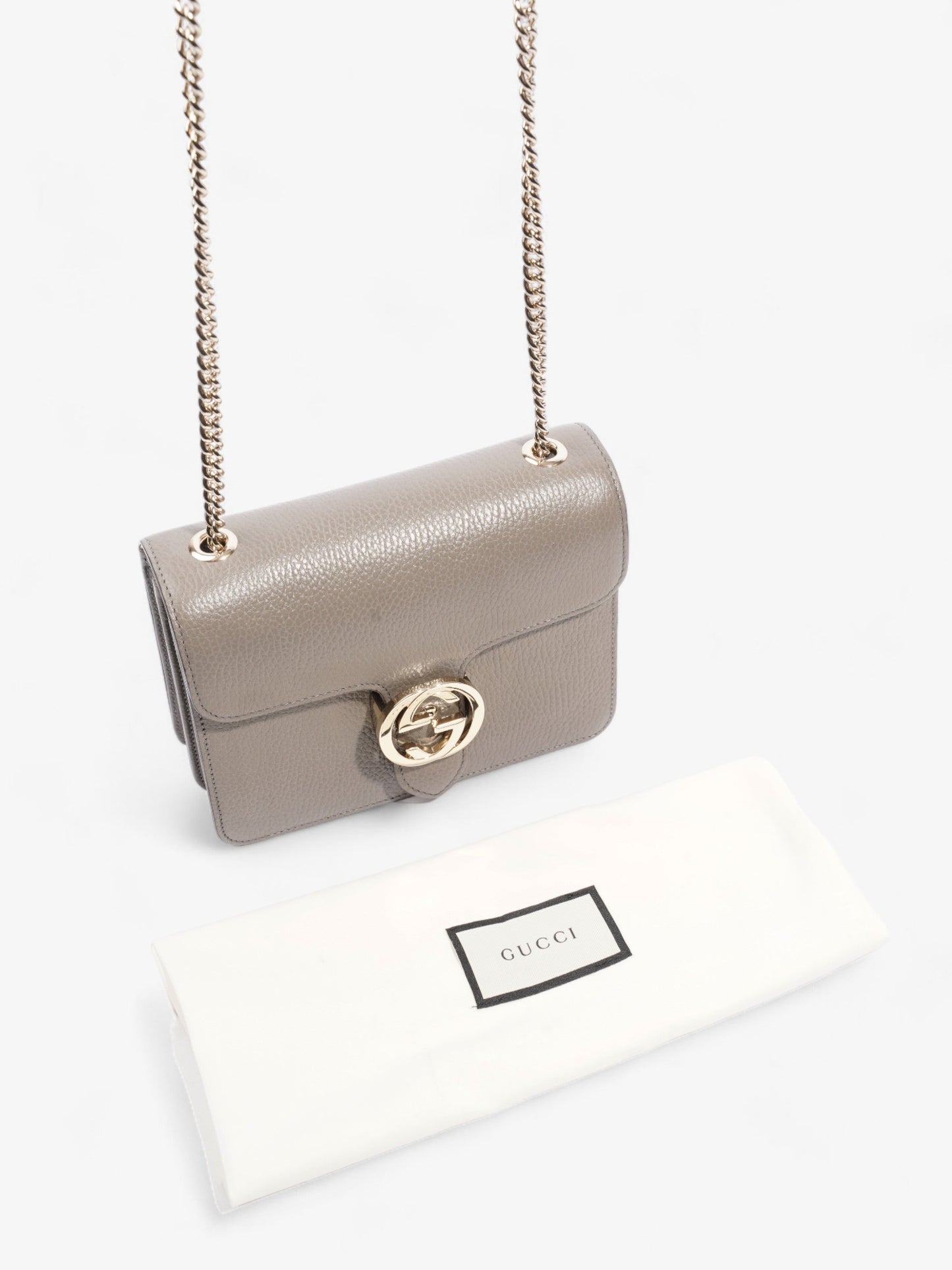 Gucci Interlocking Bag Grey Leather Small