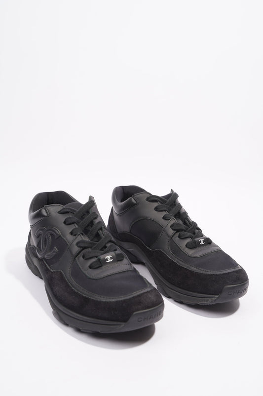 Chanel CC Logo Black Suede EU 37 UK 4