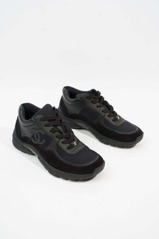 Chanel CC Logo Black Suede EU 37.5 UK 4.5