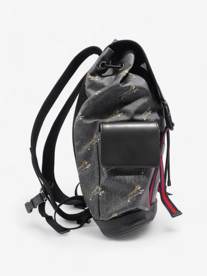 Gucci Tiger Backpack GG Supreme / Black Canvas
