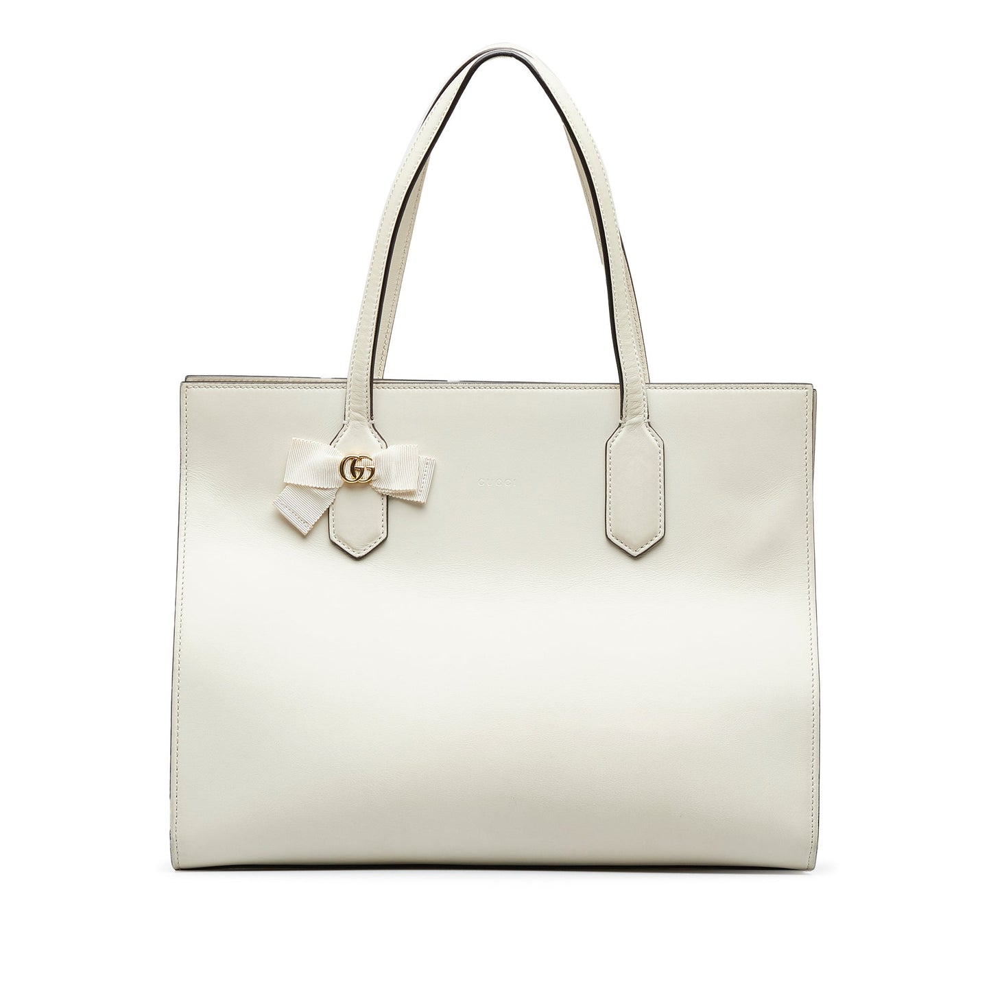 White Gucci GG Ribbon Tote Bag