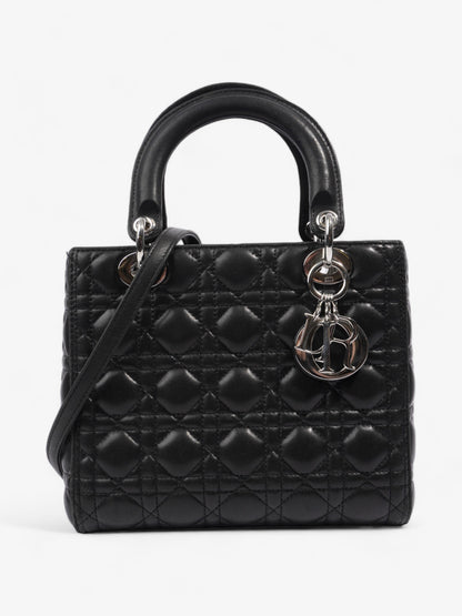 Christian Dior Lady Dior Black Leather Medium