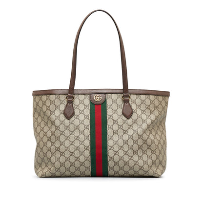 Brown Gucci GG Supreme Ophidia Tote