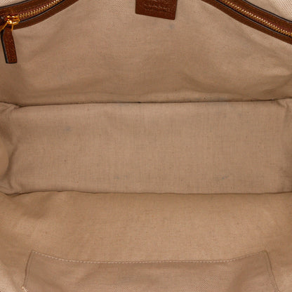 Brown Gucci Large GG Canvas 1955 Horsebit Chain Tote Satchel
