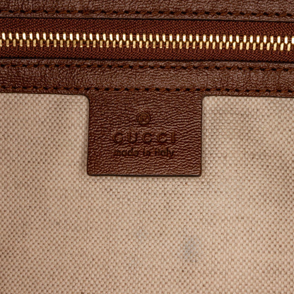 Brown Gucci Large GG Canvas 1955 Horsebit Chain Tote Satchel
