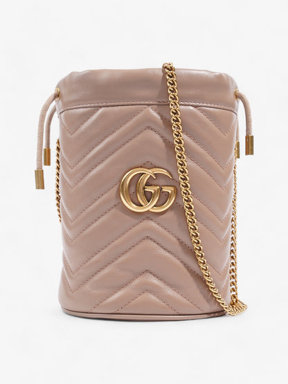 Gucci GG Marmont Bucket Bag Dusty Pink Matelasse Leather Mini