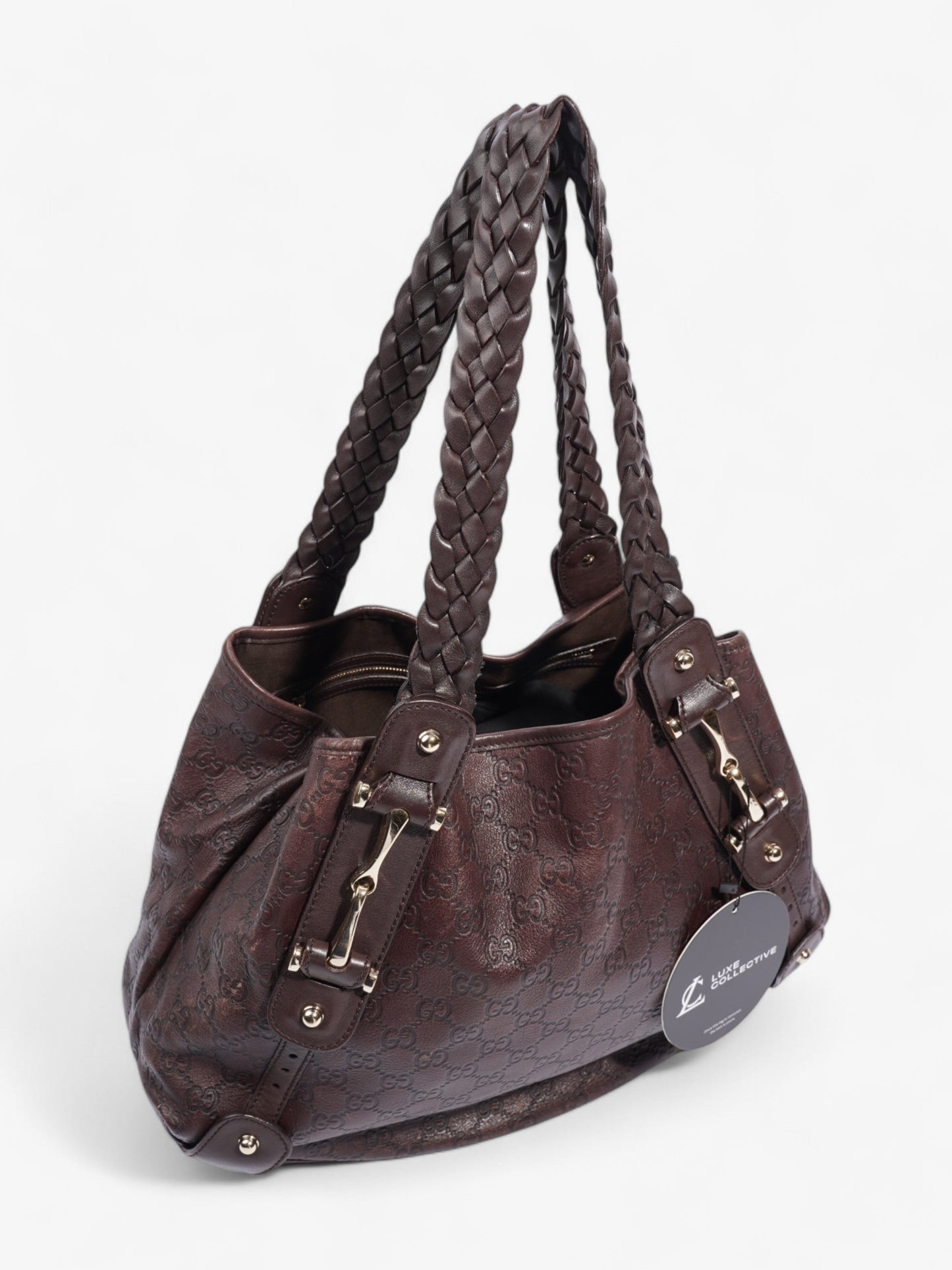 Gucci Pelham Dark Brown Guccissima Leather Medium