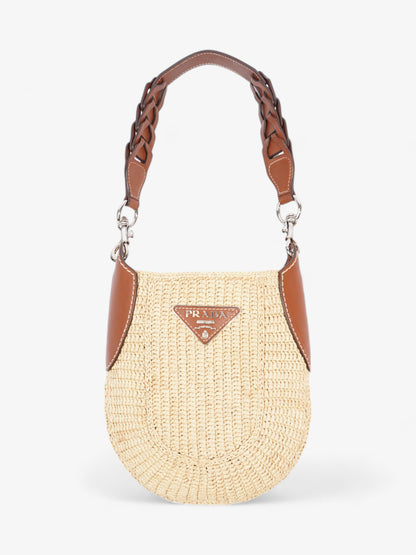 Prada Open Hobo Brown / Neutral Raffia