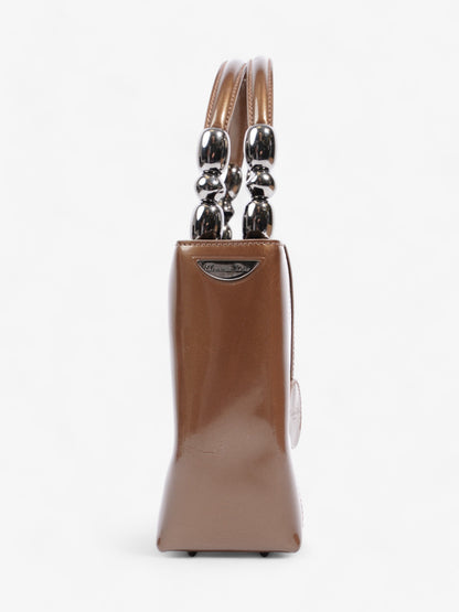 Christian Dior Malice Tote Brown Patent Leather