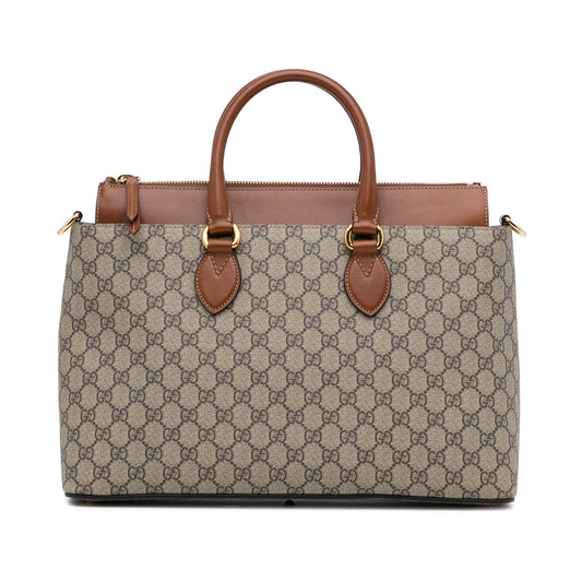 Gucci Linea A Zip Brown GG Supreme Canvas