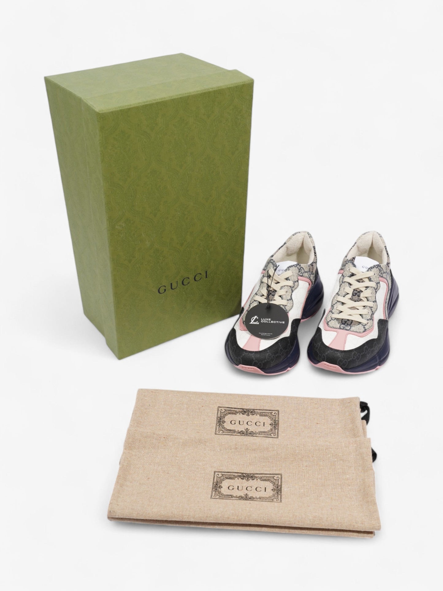 Gucci Rhyton GG Supreme / Navy Blue / White Canvas EU 37.5 UK 4.5