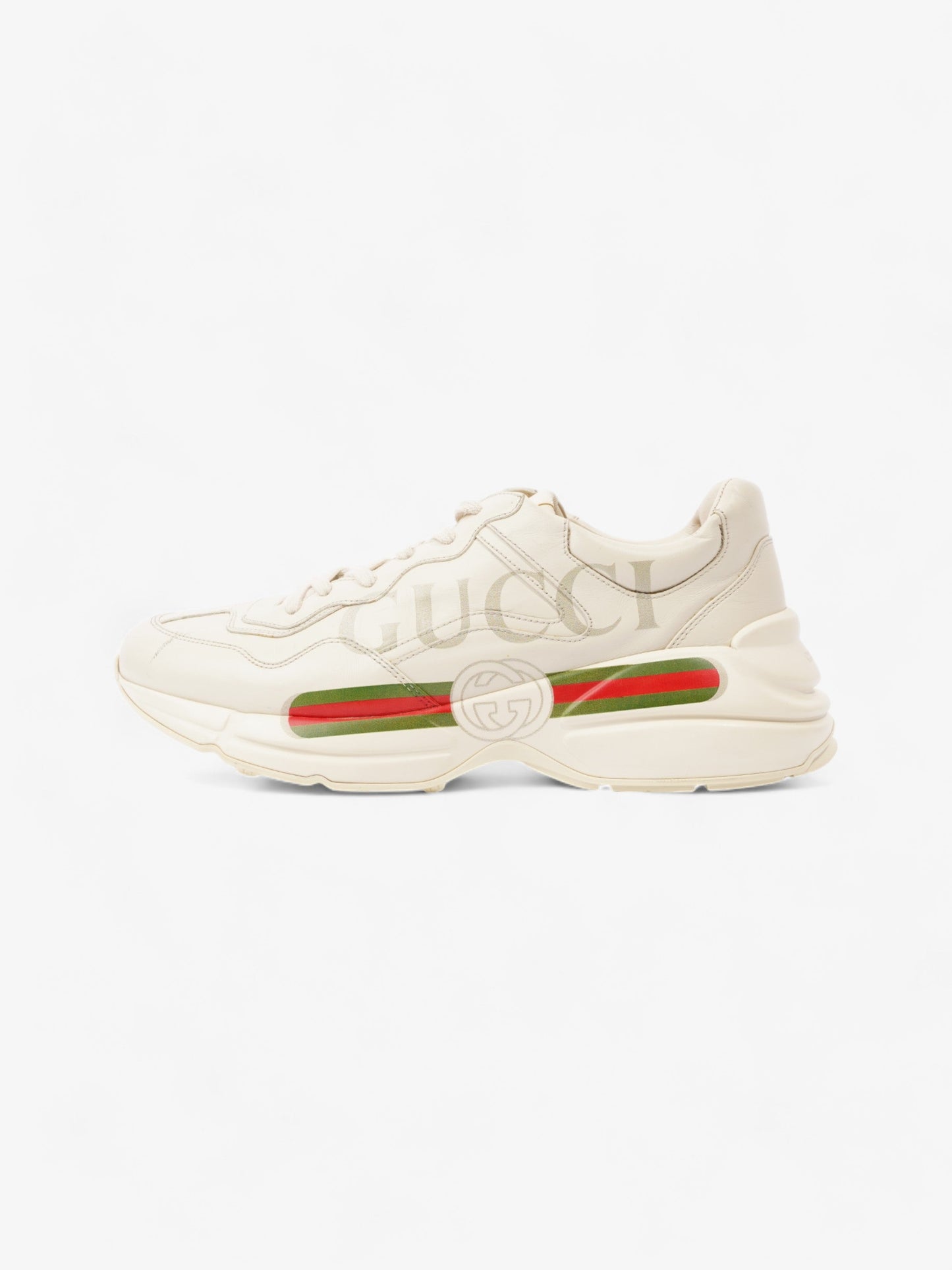Gucci Rhyton Logo Ivory / Vintage Stripe Leather EU 45 UK 11