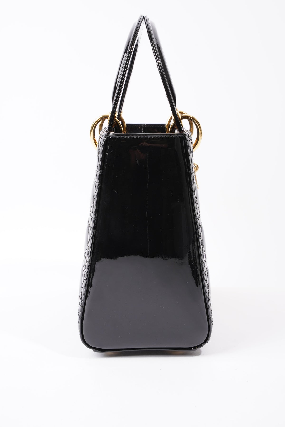 Lady Dior Black Patent Leather Medium