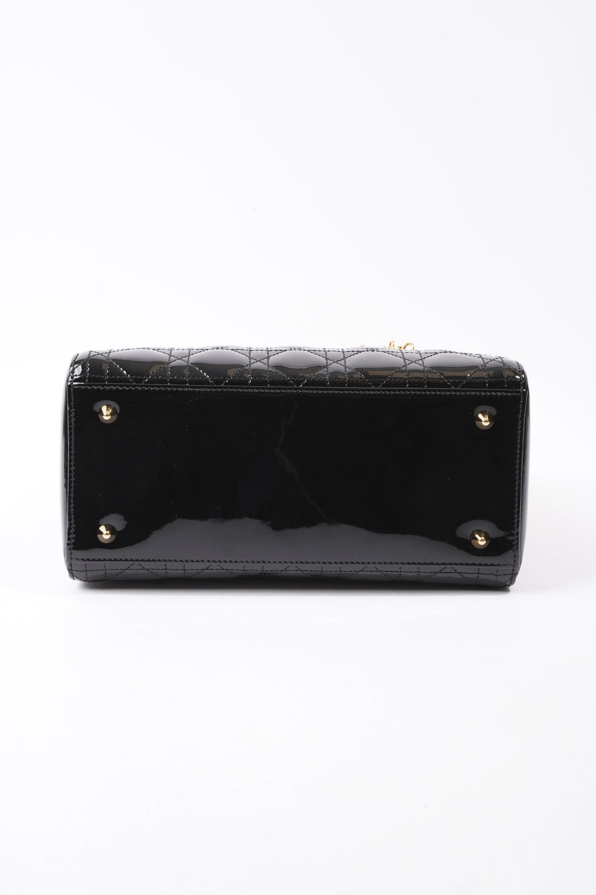 Lady Dior Black Patent Leather Medium