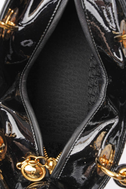 Lady Dior Black Patent Leather Medium