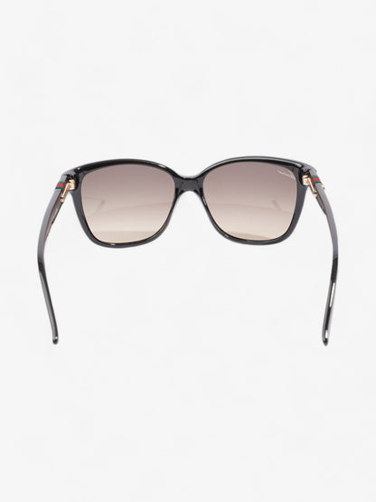 Gucci GG Web Sunglasses Black / Red / Green Acetate 135mm