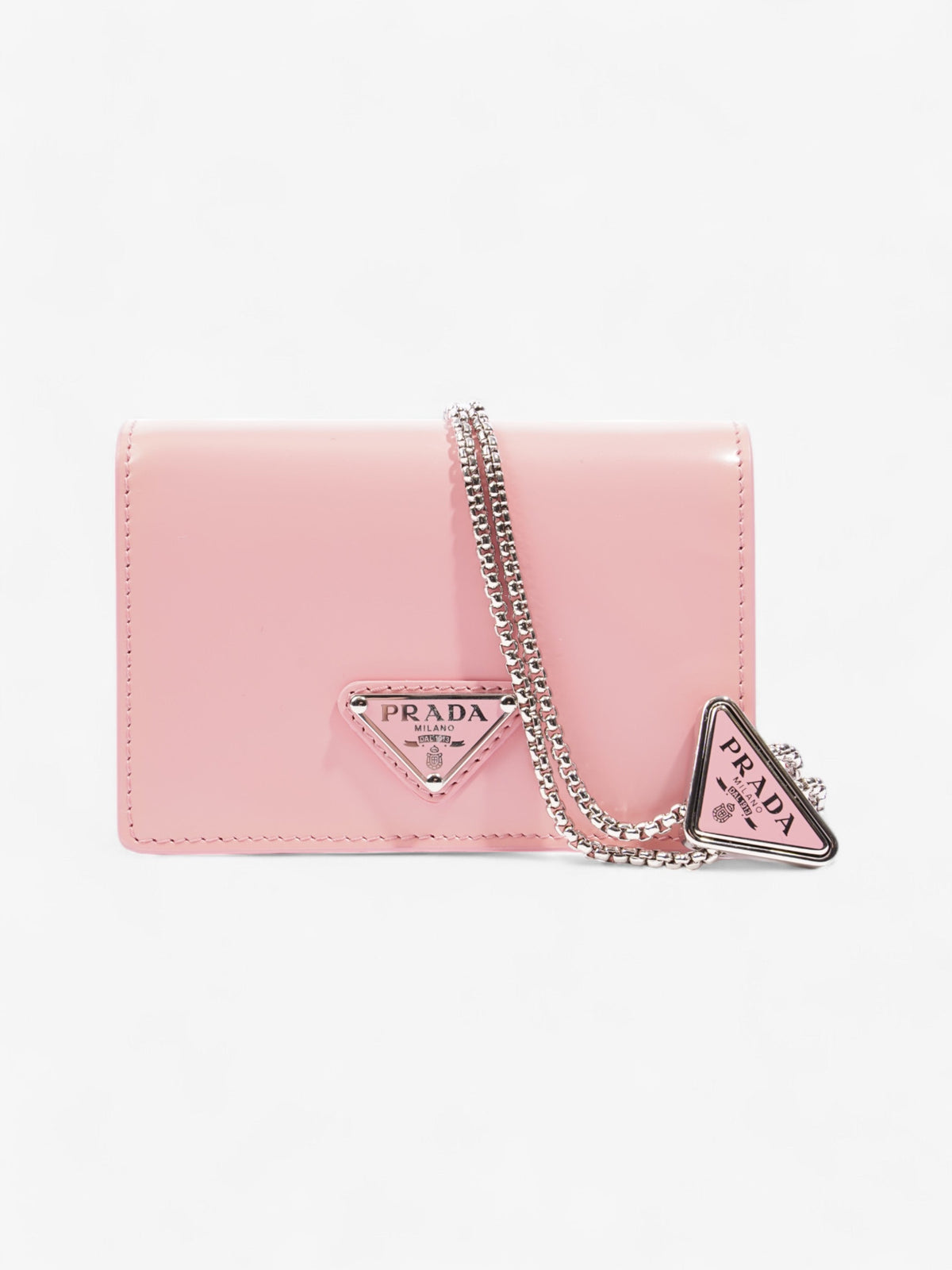 Prada Logo Wallet on Chain Pink Leather Mini