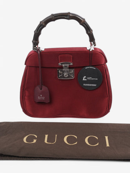 Gucci Bamboo Lady Lock Top Handle Red Velvet