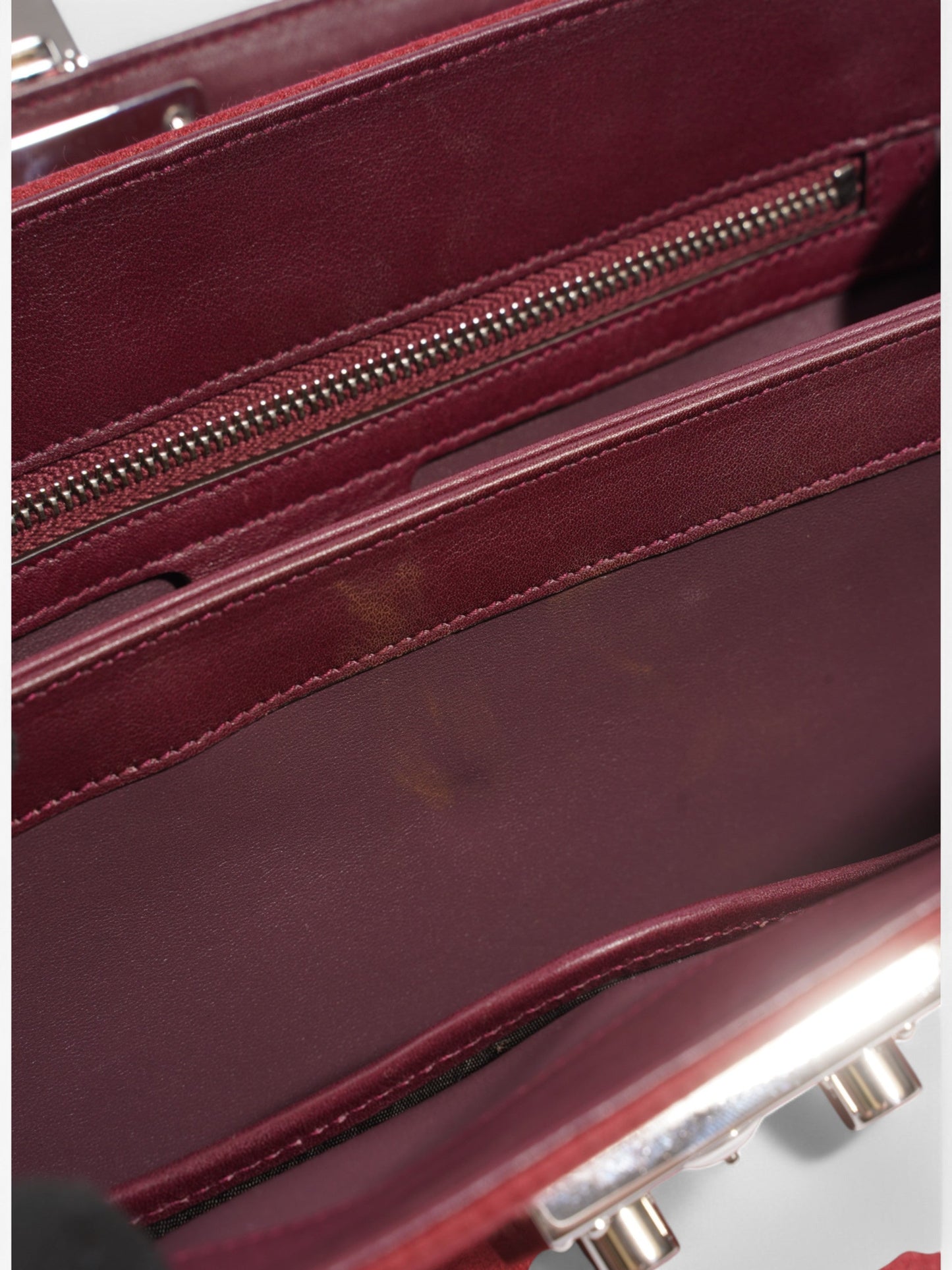 Gucci Bamboo Lady Lock Top Handle Red Velvet