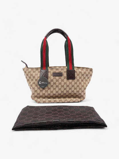 Gucci Web Handle Tote GG Supreme / Red / Green Canvas
