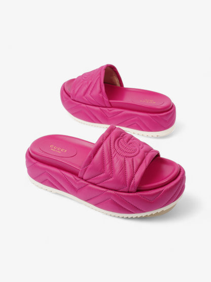 Gucci Angelina Platform Slides Pink Nylon EU 37 UK 4