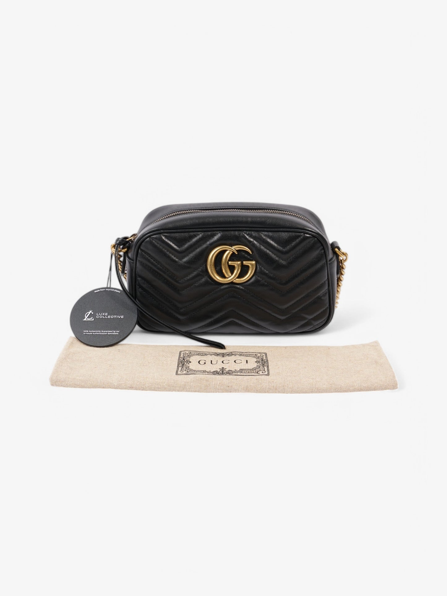 Gucci GG Marmont Black Matelasse Leather Small