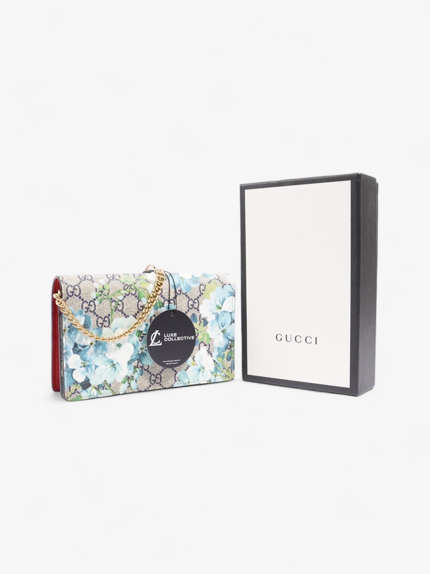 Gucci Blooms Chain Wallet GG Supreme / Blue Coated Canvas