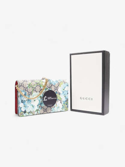Gucci Blooms Chain Wallet GG Supreme / Blue Coated Canvas