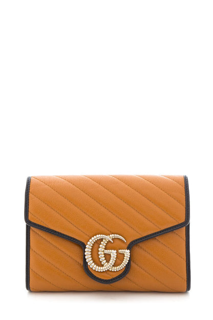 Gucci Brown Marmont Cross-Body Wallet on Chain