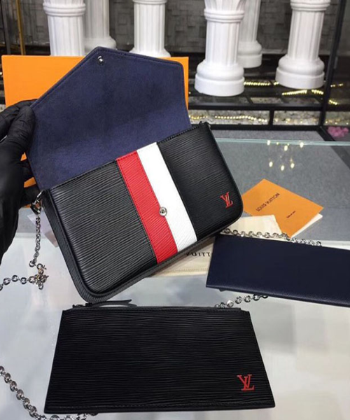 Louis Vuitton Pochette Felicie Epi Leather Noir