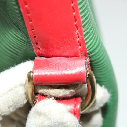 LOUIS VUITTON Epi Petit Noe Bicolor Shoulder Bag Green Red M44147 LV Auth ai476