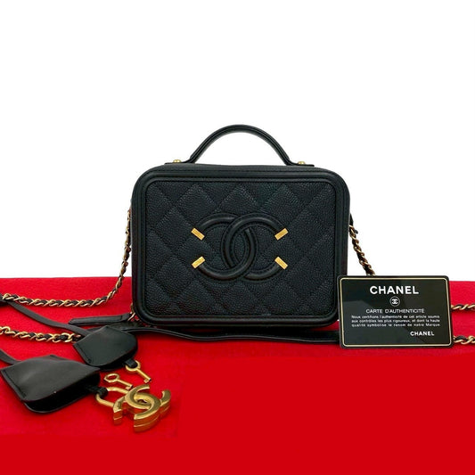Chanel CC Filigree Caviar Mini Shoulder Bag