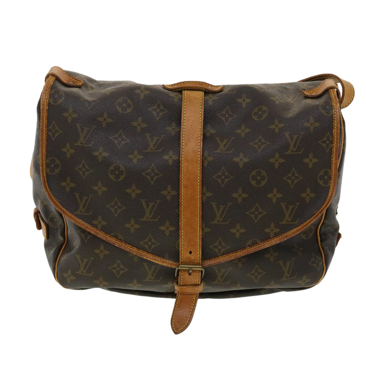 LOUIS VUITTON Monogram Saumur 35 Shoulder Bag M42254 LV Auth am3305
