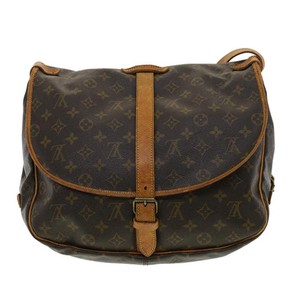 LOUIS VUITTON Monogram Saumur 35 Shoulder Bag M42254 LV Auth am3305