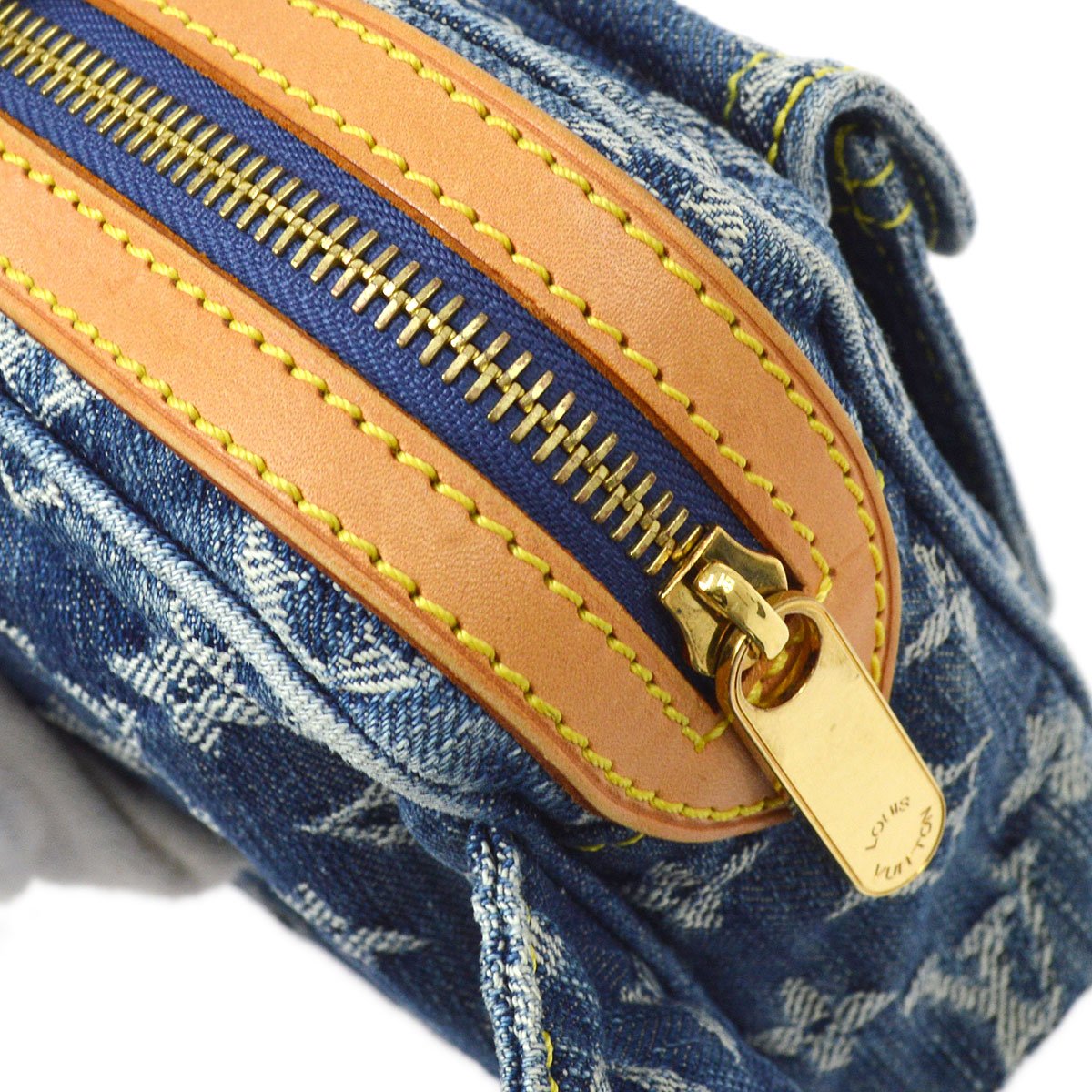 LOUIS VUITTON★ BUM BAG WAIST POUCH INDIGO MONOGRAM DENIM M95347 ao32927