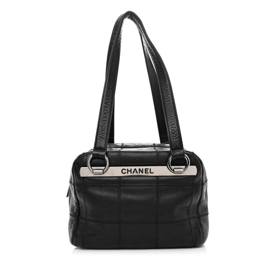 Chanel Caviar Square Stitched Bowler