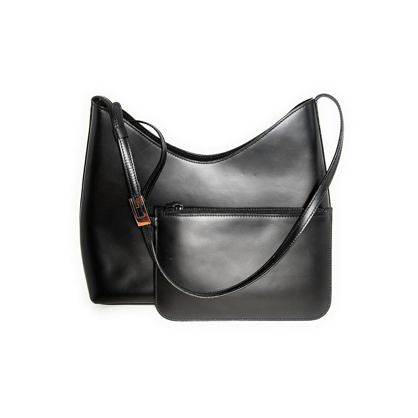 Gucci Vintage Black Leather Shoulder Bag