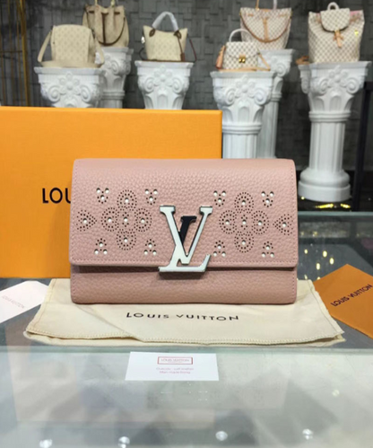 Louis Vuitton Compact Wallet Taurillion Leather Magnolia