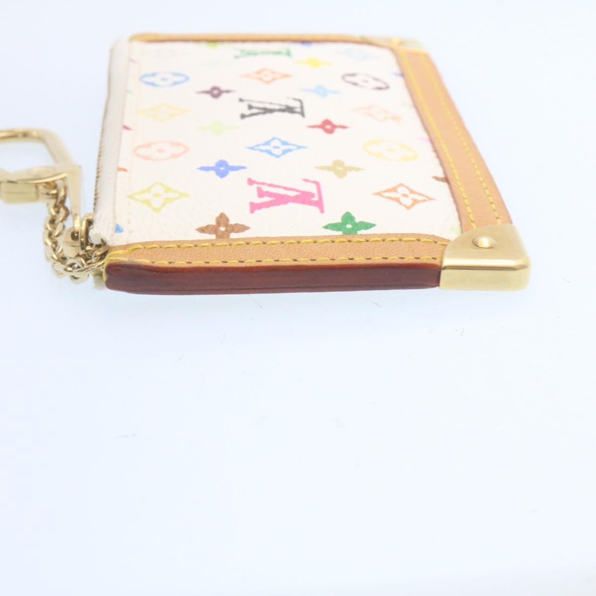 LOUIS VUITTON Monogram Multicolor Pochette Cles Coin Purse White M92655 am443b